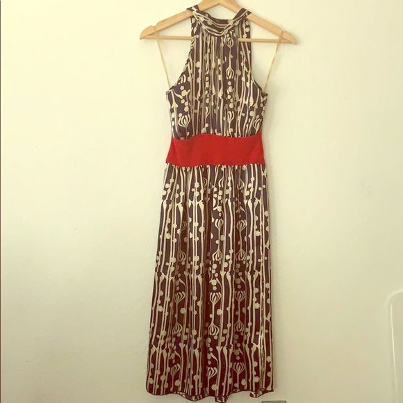 Vintage Y2K Forever 21 Halter dress Navy Satin Elastic Waist - Picture 1 of 2